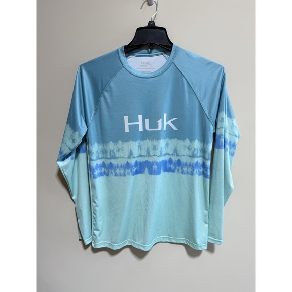 Huk Other - Huk men's blue Green long sleeve shirt Small Polyester Fishing